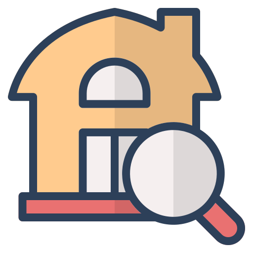 Find, house, invesment, magnifier, property, real estate, search icon